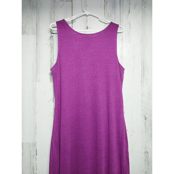 LANE BRYANT 14/16 SPICY ORCHID Linen Chiffon Sleeveless Maxi Dress - Picture 7 of 8